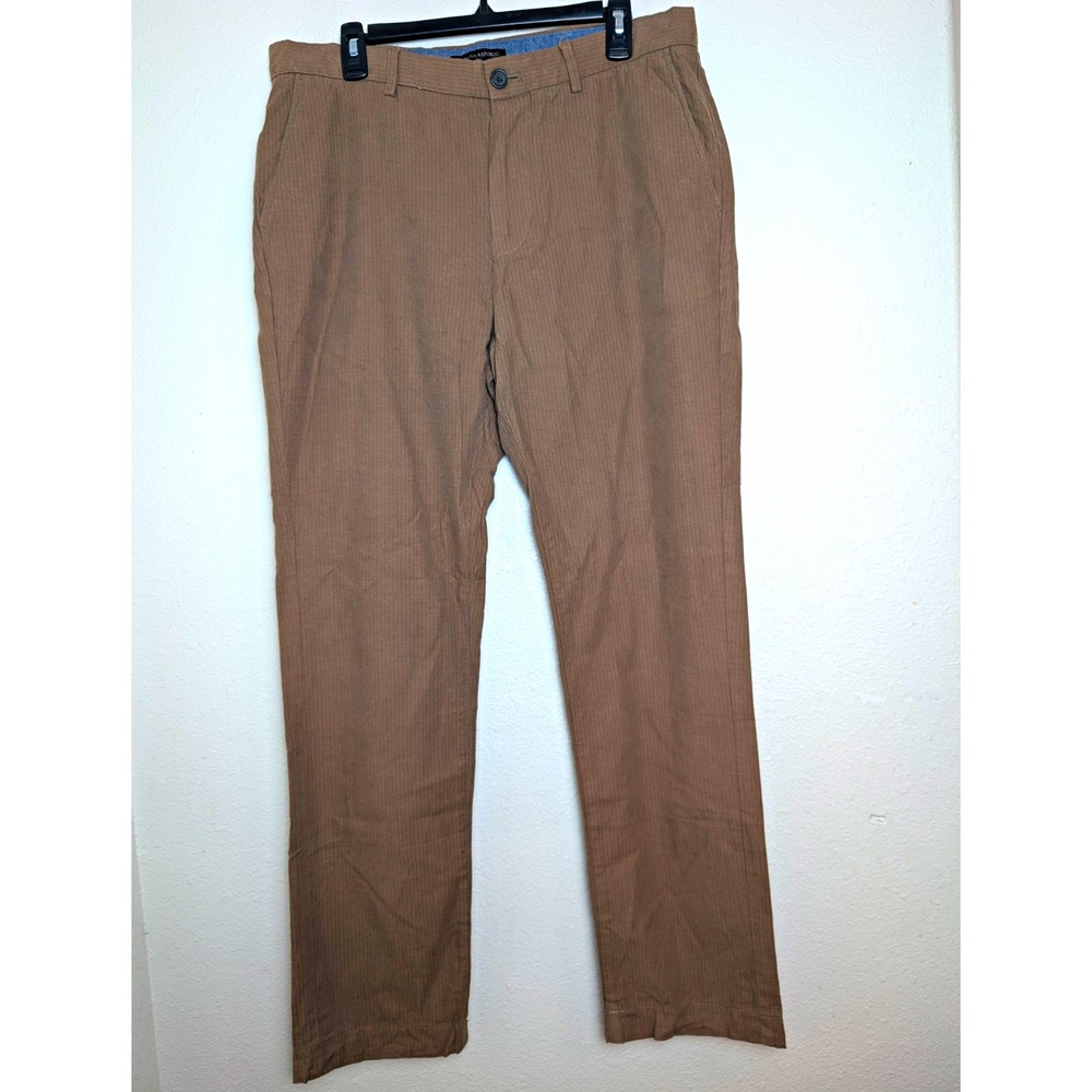 Banana Republic Aiden Fit Mens 34x34 Brown Cotton Chino Pants Slim Straight